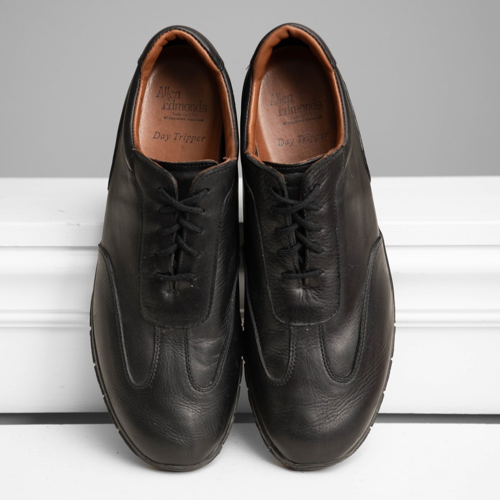 Allen Edmonds Day Tripper Mens 13 Black Leather Walking Shoes Minimalist Casual
